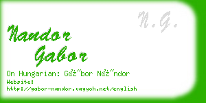 nandor gabor business card